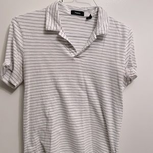 Theory White/Light Blue Polo